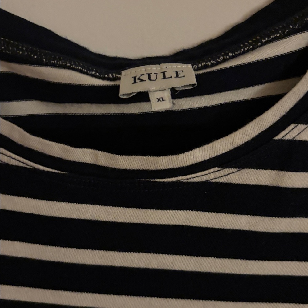 KULE The Modern Navy/Cream Short Sleeve Tee - Picture 8 of 10